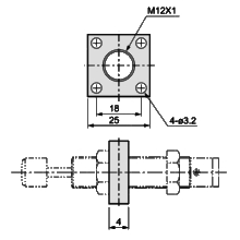 Square flange OP-040KB
