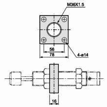 Square flange OP-040UB