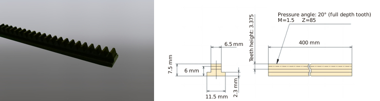 ROP-020P2-1 Gear rack