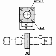 Square flange OP-040FB