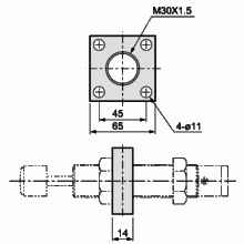 Square flange OP-040TB